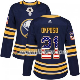 Dresovi Buffalo Sabres Kyle Okposo 21 Adidas 2017-2018 Navy Plava USA Flag Fashion Authentic - Ženska